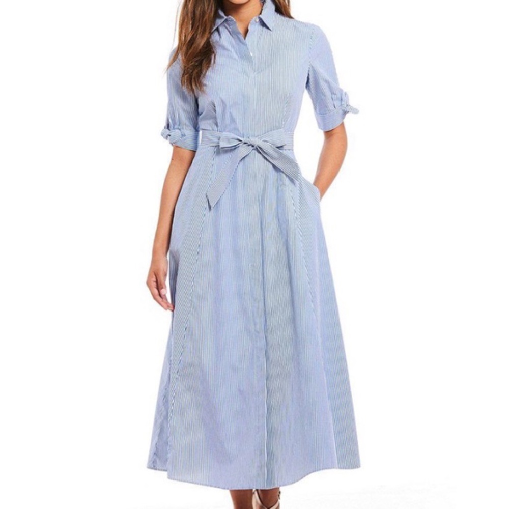 Calvin Klein Button Front Midi Shirt Dress